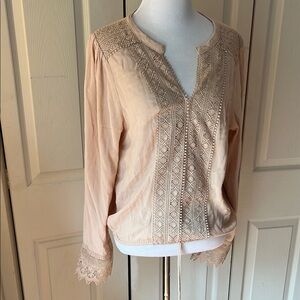 Pink Lily Embellished Long Sleeve Blouse in Pink